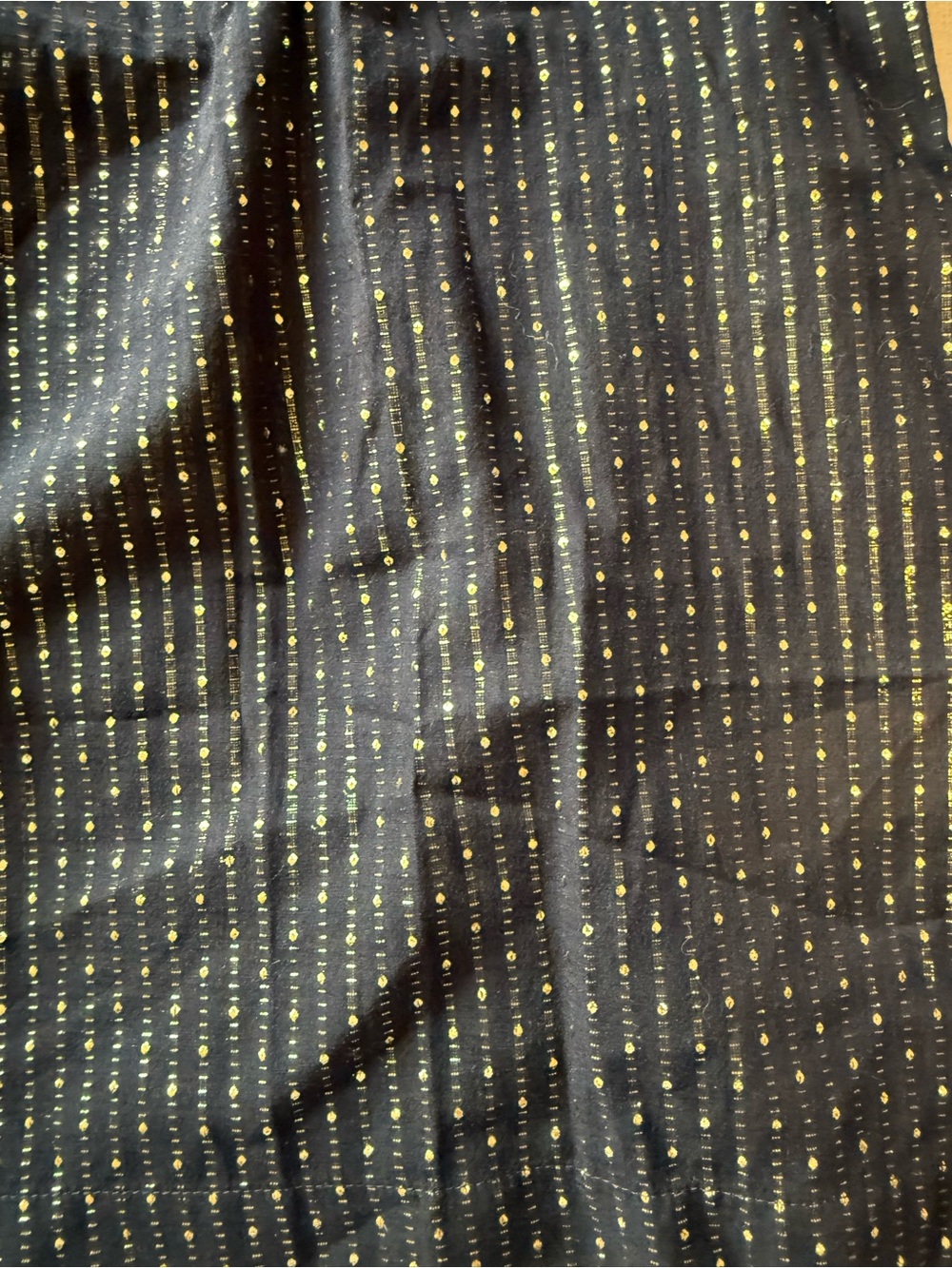 J. Crew Black Blouse with Gold Metallic Dots - Picture 5 of 9